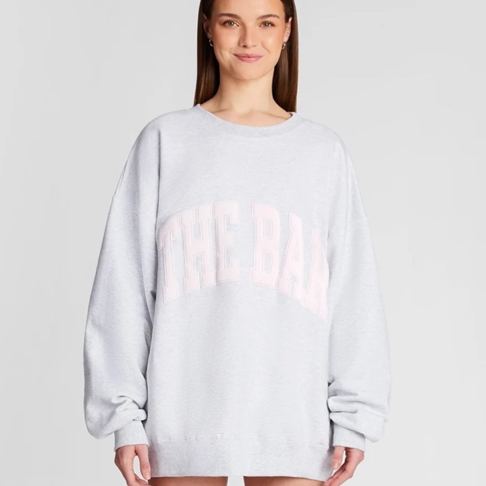 The Bar Varsity Sweatshirt Heather Grey/Blush L